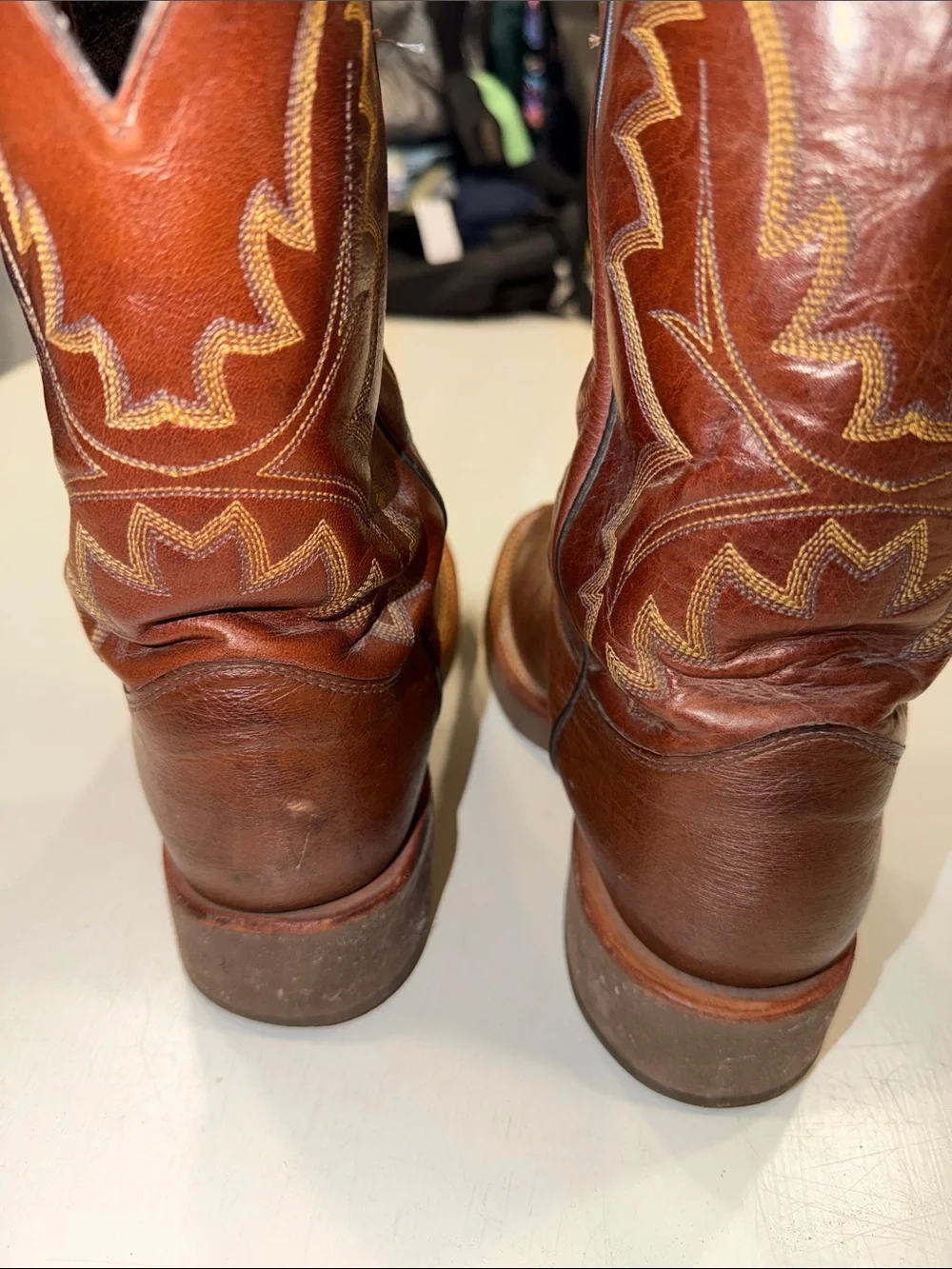 Justin Boots Brown Ostrich  Western Cowboy Boots